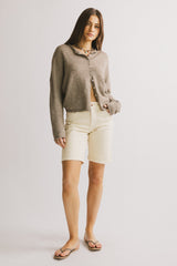 Layla Denim Shorts in Ivory - FINAL SALE
