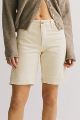 Layla Denim Shorts in Ivory - FINAL SALE