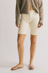 Layla Denim Shorts in Ivory - FINAL SALE