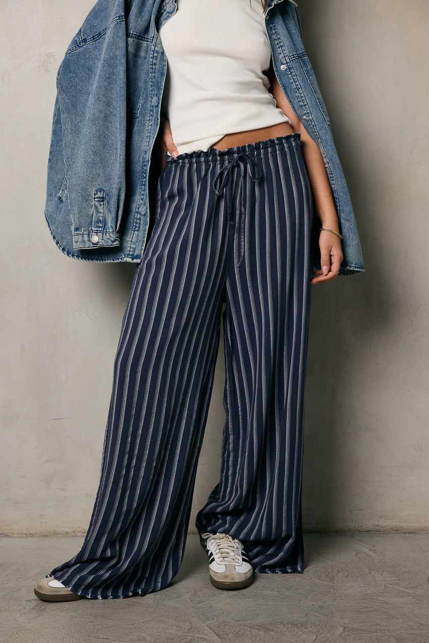 Ronan Striped Pants in Navy - FINAL SALE