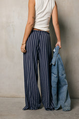 Ronan Striped Pants in Navy - FINAL SALE