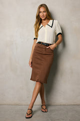 Allison Contrast Button Up - FINAL SALE