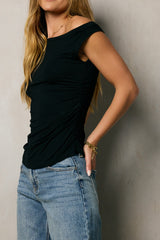 Daina Ruched Top in Black - FINAL SALE