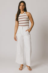 Kamari Striped Tank Top in Marsala - FINAL SALE