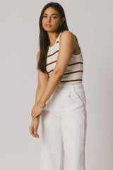 Kamari Striped Tank Top in Marsala - FINAL SALE