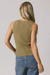 Riley Ribbed Top in Olive - FINAL SALE