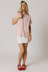 Douglas Striped Button Up in Red - FINAL SALE