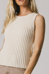 Riley Ribbed Top in Cream - FINAL SALE
