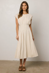 Isla Midi Dress in Oatmeal - FINAL SALE