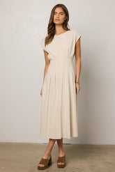Isla Midi Dress in Oatmeal - FINAL SALE