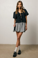 Rallie Bubble Mini Skirt in Black - FINAL SALE