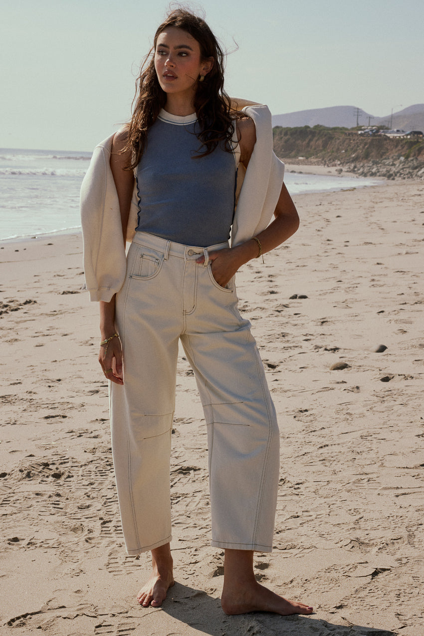 Lisette Barrel Jeans in Cream - FINAL SALE