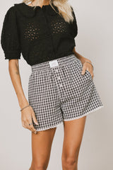 Sofia Gingham Shorts in Navy - FINAL SALE