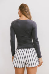 Mckailee Knit Top in Navy - FINAL SALE