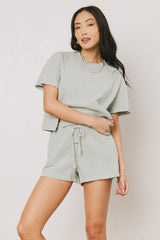 Willa Knit Shorts in Sage - FINAL SALE