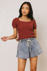 Lewis Knit Sweater in Marsala - FINAL SALE
