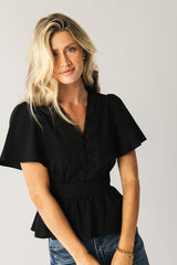 Neo Embroidered Blouse in Black - FINAL SALE