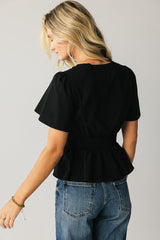 Neo Embroidered Blouse in Black - FINAL SALE