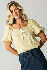 Anora Blouse in Green - FINAL SALE
