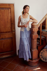 Rain Striped Maxi Skirt in Blue - FINAL SALE