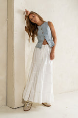 Mira Maxi Skirt in White - FINAL SALE