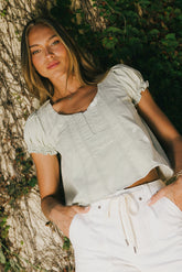 Laney Relaxed Blouse in Sage - FINAL SALE