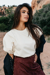 Aspen Puff Sleeve Top in Ecru - FINAL SALE