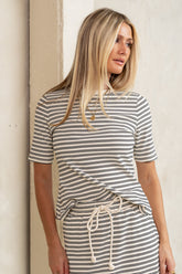 Niya Striped Top in Black - FINAL SALE