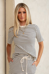 Niya Striped Top in Black - FINAL SALE