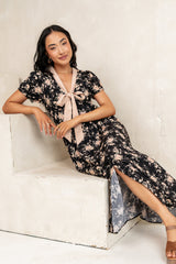 Vera Floral Maxi Dress in Black - FINAL SALE