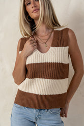 Yasmin Striped Sweater in Camel - FINAL SALE
