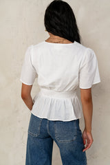 Neo Embroidered Blouse in Ivory - FINAL SALE