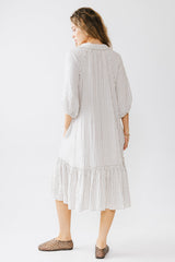 Theo Striped Midi Dress in Grey - FINAL SALE