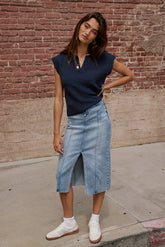Aliza Denim Midi Skirt - FINAL SALE