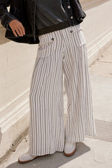 Mayson Wide Leg Pants in White - FINAL SALE