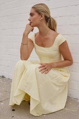 Colin Midi Dress in Butter Yellow - FINAL SALE