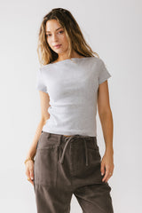 Martha Boatneck Top in Grey - FINAL SALE