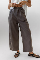 Casey Cropped Wide Leg Pants in Grey - FINAL SALE