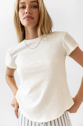 Selena Rolled Sleeve Shirt in Off White - FINAL SALE