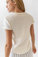 Selena Rolled Sleeve Shirt in Off White - FINAL SALE