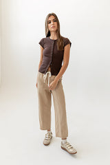 Khai Cropped Pants in Tan - FINAL SALE
