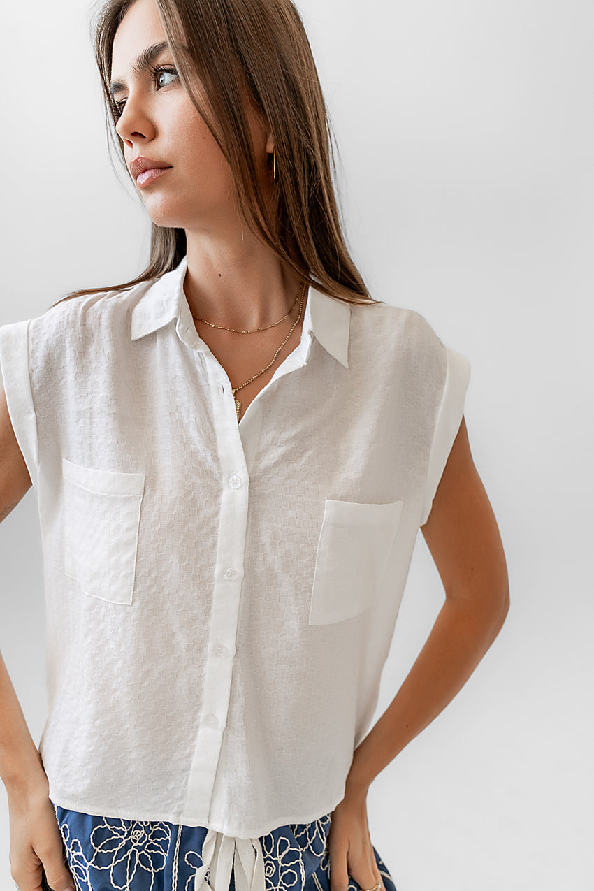 Isla Sheer Blouse in Ivory - FINAL SALE