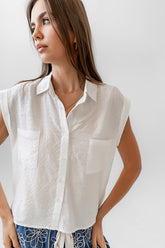 Isla Sheer Blouse in Ivory - FINAL SALE