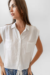 Isla Sheer Blouse in Ivory - FINAL SALE