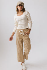 Khai Cropped Pants in Tan - FINAL SALE