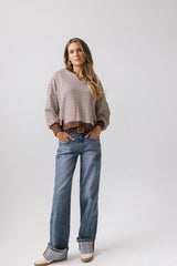 Wells Striped Top in Brown - FINAL SALE