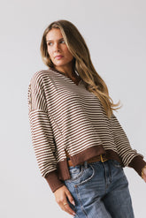 Wells Striped Top in Brown - FINAL SALE