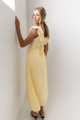 Lydia Ruffle Maxi Dress in Yellow - FINAL SALE
