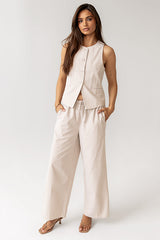 Rosa Wide Leg Pants in Taupe - FINAL SALE