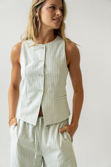 Rosa Striped Vest in Green - FINAL SALE